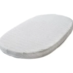 Online Stokke - Sleepi Fitted Sheet by Pehr, Stripes Away Pebbles - cutbabycare.com | baby boutique & care hub Health Safety