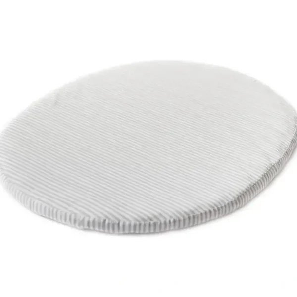 Stokke - Sleepi Mini Fitted Sheet by Pehr, Stripes Away Pebbles - cutbabycare.com | baby boutique & care hub
