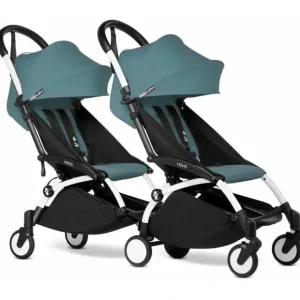 Cheap Stokke - Yoyo Double Stroller Bundle, Aqua/White - cutbabycare.com | baby boutique & care hub Stroller