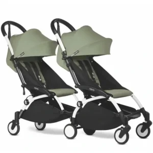 Outlet Stokke - Yoyo Double Stroller Bundle, Olive/White - cutbabycare.com | baby boutique & care hub Stroller
