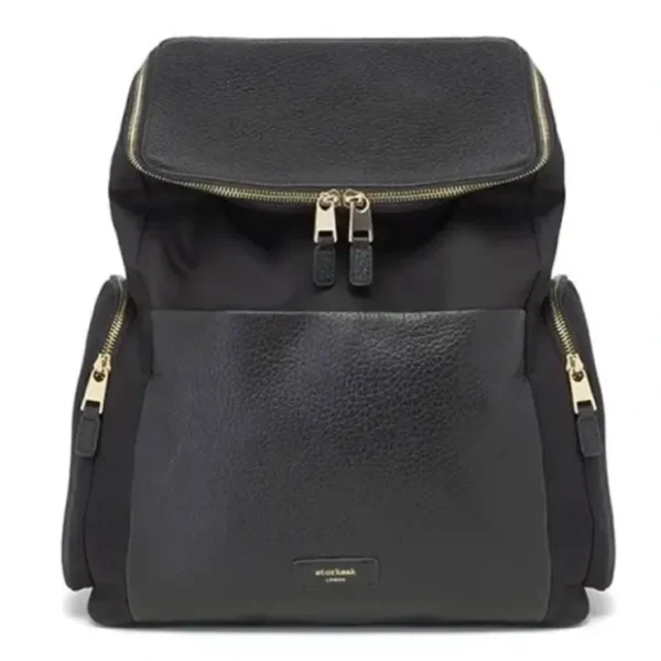 Discount Storksak Alyssa Leather/Nylon Black Nappy Backpack - cutbabycare.com | baby boutique & care hub Stroller