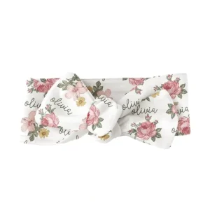 Sugar + Maple Personalized Bow | Retro Rose - cutbabycare.com | baby boutique & care hub