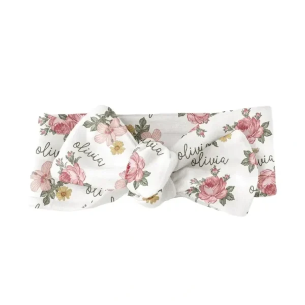 Sugar + Maple Personalized Bow | Retro Rose - cutbabycare.com | baby boutique & care hub
