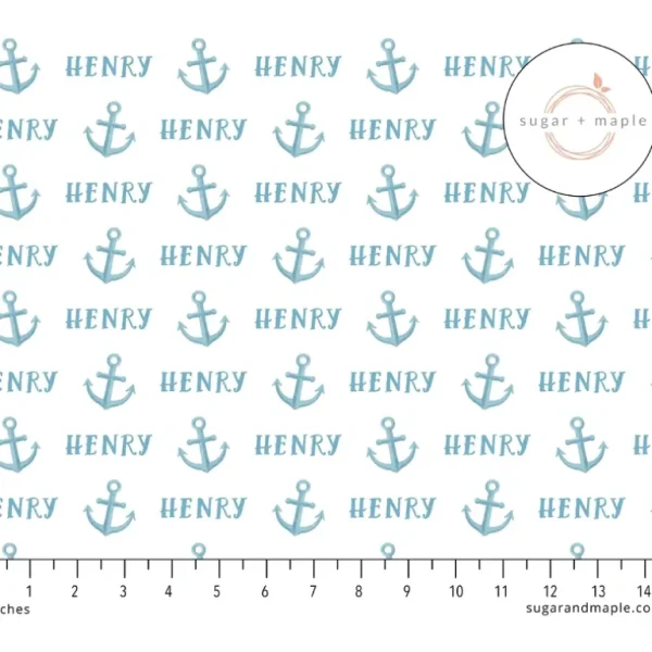 Sugar + Maple Personalized Plush Minky Fleece Personalized Blanket | Anchor Blue - cutbabycare.com | baby boutique & care hub