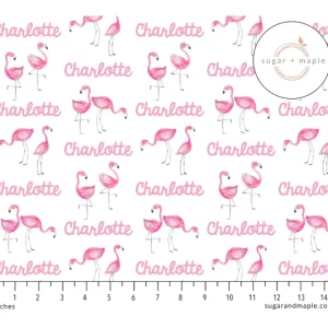 New Sugar + Maple Personalized Plush Minky Fleece Personalized Blanket | Flamingo - cutbabycare.com | baby boutique & care hub Stroller