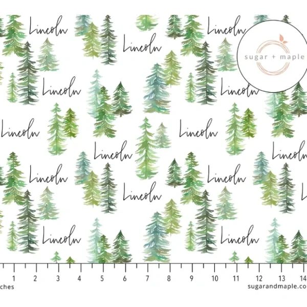 Hot Sugar + Maple Personalized Plush Minky Fleece Personalized Blanket | Pine Tree - cutbabycare.com | baby boutique & care hub Stroller
