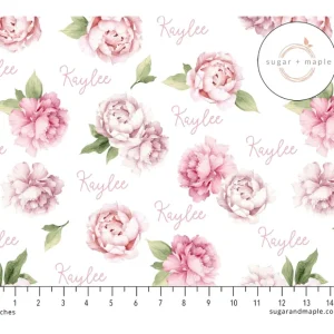 Cheap Sugar + Maple Personalized Plush Minky Fleece Personalized Blanket | Pink Peonies Blooms - cutbabycare.com | baby boutique & care hub Stroller