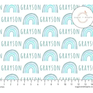 Flash Sale Sugar + Maple Personalized Plush Minky Fleece Personalized Blanket | Rainbow Blue - cutbabycare.com | baby boutique & care hub Stroller