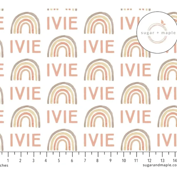 Store Sugar + Maple Personalized Plush Minky Fleece Personalized Blanket | Rainbow Neutral - cutbabycare.com | baby boutique & care hub Stroller