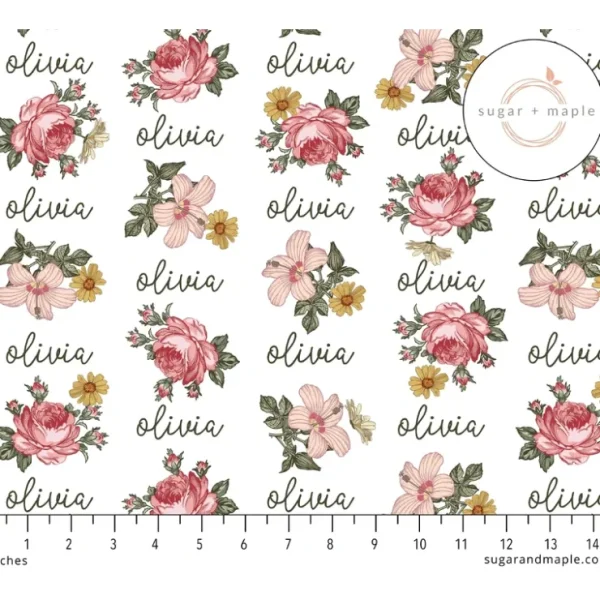 Flash Sale Sugar + Maple Personalized Plush Minky Fleece Personalized Blanket | Retro Rose - cutbabycare.com | baby boutique & care hub Stroller