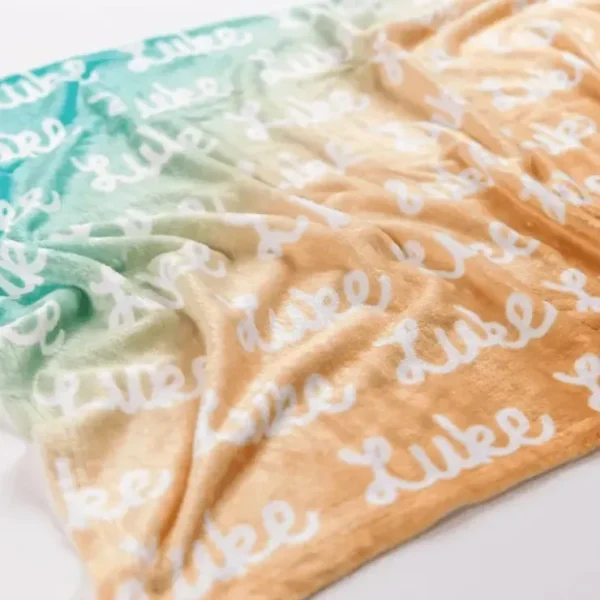 Hot Sugar + Maple Plush Minky Fleece Personalized Blanket | Neutral Ombre - cutbabycare.com | baby boutique & care hub Stroller