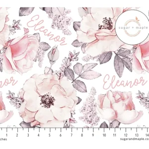 Shop Sugar + Maple Plush Minky Fleece Personalized Blanket | Wallpaper Floral - cutbabycare.com | baby boutique & care hub Stroller