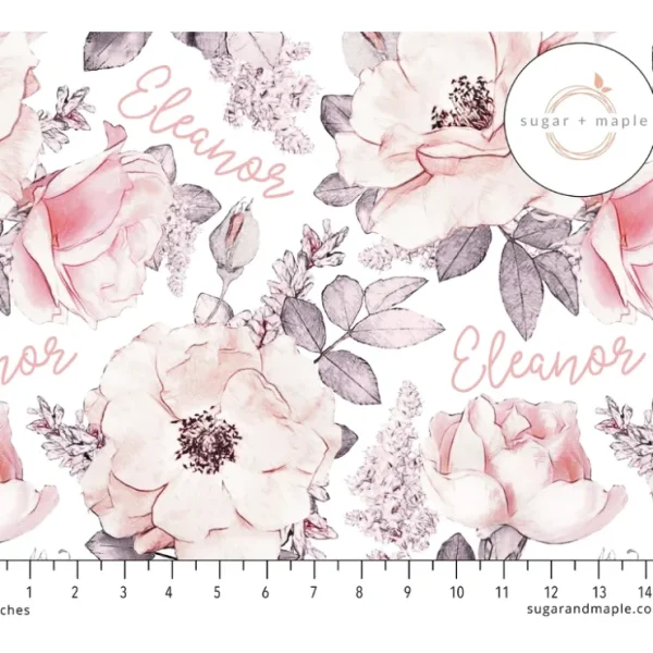 Shop Sugar + Maple Plush Minky Fleece Personalized Blanket | Wallpaper Floral - cutbabycare.com | baby boutique & care hub Stroller