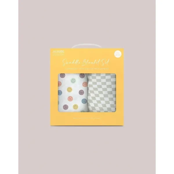Fashion Swaddle Blanket Set - Happy Baby Vibes - cutbabycare.com | baby boutique & care hub Stroller