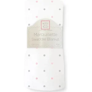 Fashion Swaddle Designs - Dottie Heart Pastel Pink Marquisette Swaddle Blanket - cutbabycare.com | baby boutique & care hub Stroller