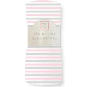 Fashion Swaddle Designs - Pastel Pink Stripes Marquisette Swaddle Blanket - cutbabycare.com | baby boutique & care hub Stroller