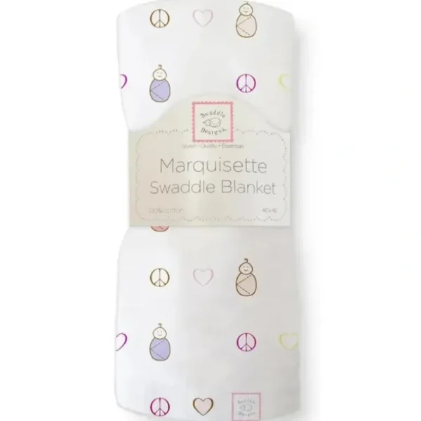 Swaddle Designs - Peace, Love Swaddle Marquisette Swaddle Blanket - cutbabycare.com | baby boutique & care hub