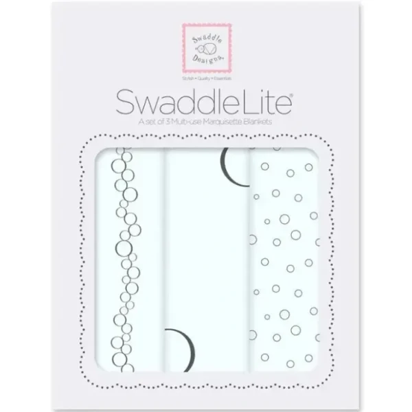Sale Swaddle Designs - 3Pk Bubbly Soft Blue, Marquisette Swaddles - cutbabycare.com | baby boutique & care hub Stroller