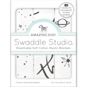 Best Sale Swaddle Designs - 3Pk Muslin Swaddle Blankets, Love You To The Moon - cutbabycare.com | baby boutique & care hub Stroller