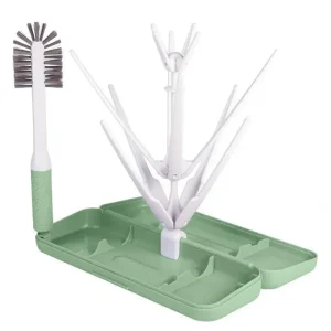 Clearance Ubbi - On-The-Go Drying Rack & Brush Set, Sage - cutbabycare.com | baby boutique & care hub Bath Potty