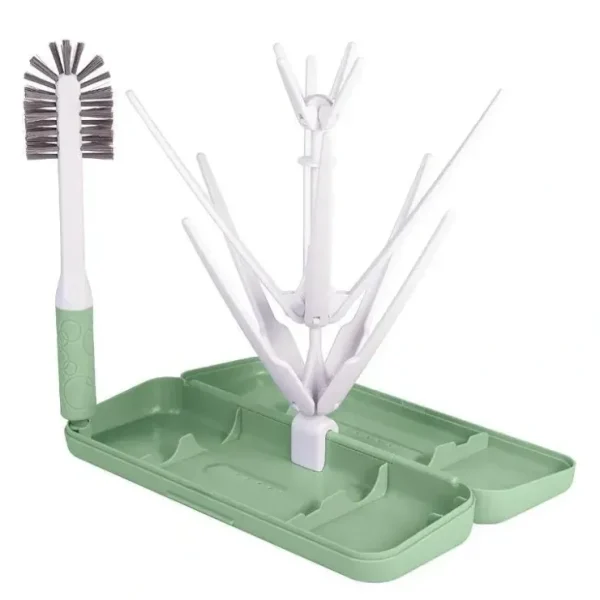 Clearance Ubbi - On-The-Go Drying Rack & Brush Set, Sage - cutbabycare.com | baby boutique & care hub Bath Potty
