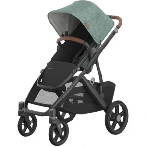 Best Uppababy - Vista V3 Stroller, Gwen (Green Mélange/Carbon Frame/Saddle Leather) - cutbabycare.com | baby boutique & care hub Health Safety