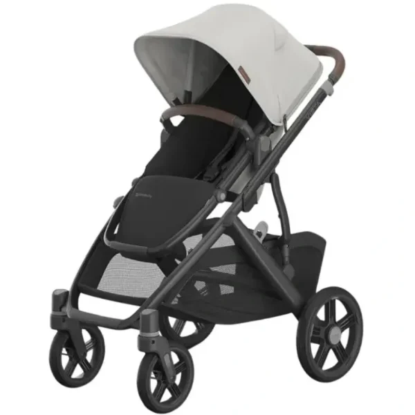Flash Sale Uppababy - Vista V3 Stroller, Savannah (Pearl Gray Jacquard/Carbon Frame/Chestnut Leather) - cutbabycare.com | baby boutique & care hub Health Safety