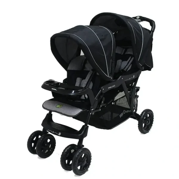 Flash Sale Veebee Doubletake Pram/Tandem Twin Stroller f/ Baby/Infant/Toddler Salt & Pepper - cutbabycare.com | baby boutique & care hub Stroller
