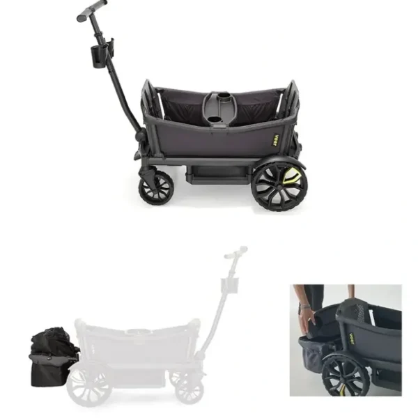 Flash Sale Veer Comfortable Cruiser Stroller Wagon With Veer Foldable Rear Storage Basket Black - cutbabycare.com | baby boutique & care hub Gear Travel