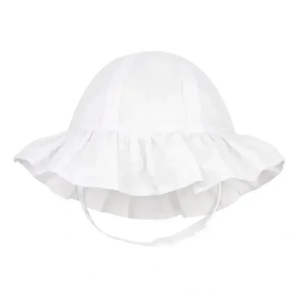 Best Wee Ones - Baby Girls' and Boys' Reversible Summer Ready Sun Hats, White Ruffle - cutbabycare.com | baby boutique & care hub Shop All