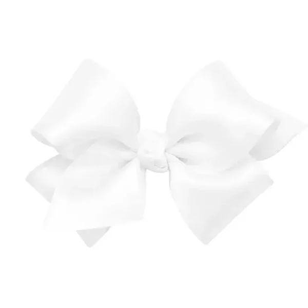 Clearance Wee Ones - Girls' Classic French Satin Hair Bow on a WeeStay Clip, Baby, White - cutbabycare.com | baby boutique & care hub Shop All