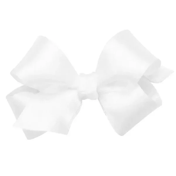 Flash Sale Wee Ones - Girls' Classic French Satin Hair Bow on a WeeStay Clip, Mini, White - cutbabycare.com | baby boutique & care hub Shop All