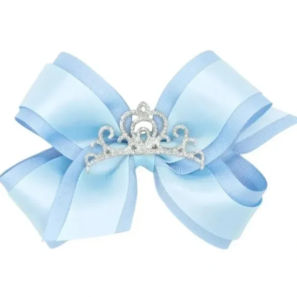Online Wee Ones - Princess Grosgrain Hair Bow with Satin, Blue - cutbabycare.com | baby boutique & care hub Shop All