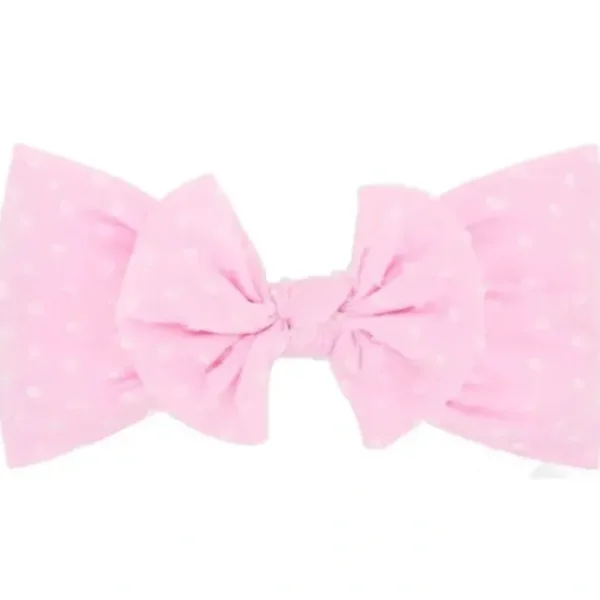 Cheap Wee Ones - Soft Shabby Dot Nylon Girls Baby Band With Matching Bowtie, Rose - cutbabycare.com | baby boutique & care hub Shop All