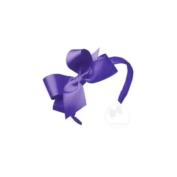 Outlet Wee Ones Medium Classic Grosgrain Bow On Matching Headband, Delphinium - cutbabycare.com | baby boutique & care hub Shop All