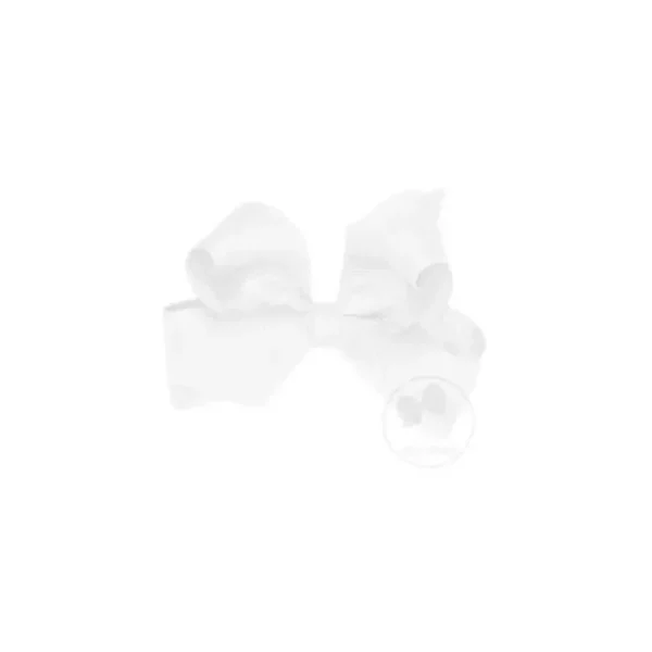 New Wee Ones Mini Classic Grosgrain Hair Bow, Size 3.25 X 2 (7/8 Ribbon), White - cutbabycare.com | baby boutique & care hub Shop All