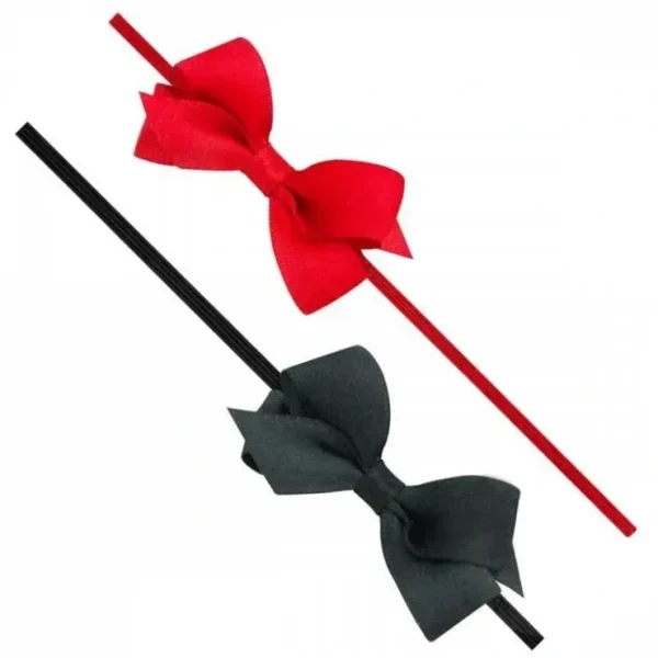 Cheap Wee Ones Two Wee Satin Bows On Bands - Red And Black - cutbabycare.com | baby boutique & care hub Shop All
