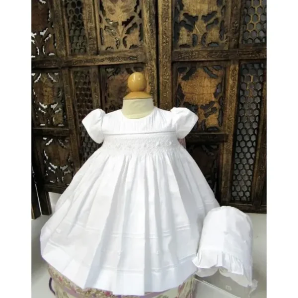 Fashion Will' Beth - Smocked Dress With Bonnet, White - cutbabycare.com | baby boutique & care hub Shop All