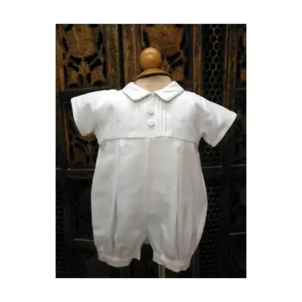 Clearance Will' Beth Boys' White Christening Romper - cutbabycare.com | baby boutique & care hub Shop All