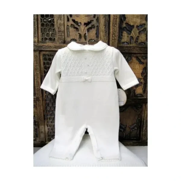 Outlet Will' Beth Ivory knit with a touch of tiny pink embroidered flowers, Coverall & Blanket Set, White/Pink - cutbabycare.com | baby boutique & care hub Shop All