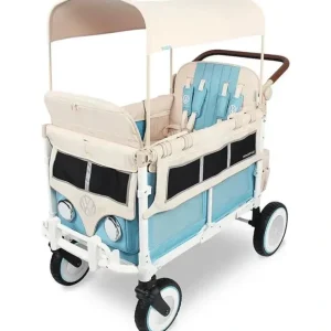 Best WonderFold - Volkswagon Special Edition Double Stroller Wagon (4 Seater), Bondi Blue - cutbabycare.com | baby boutique & care hub Stroller