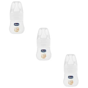 3x Chicco Nursing Baby Micro 60ml Feeding Milk Bottle w/ Silicone Teat 0m+ Clear - cutbabycare.com | baby boutique & care hub