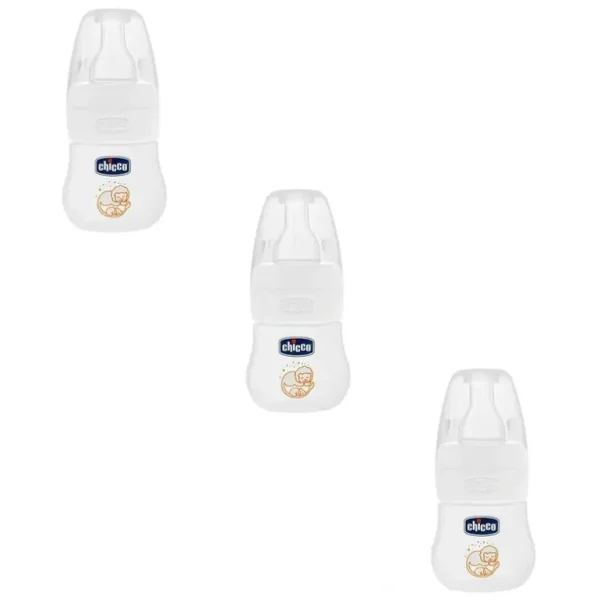 3x Chicco Nursing Baby Micro 60ml Feeding Milk Bottle w/ Silicone Teat 0m+ Clear - cutbabycare.com | baby boutique & care hub