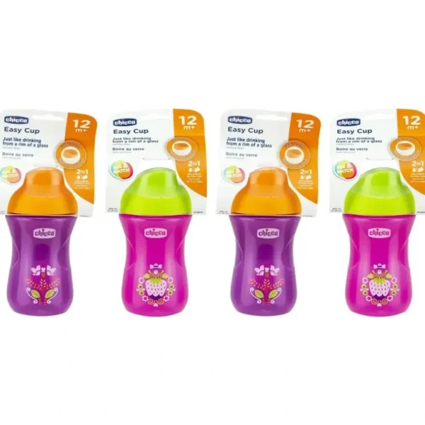 2x Chicco Nursing Baby 266ml Easy Cup Spill Proof Training Drink Sippy 12m+ Girl - cutbabycare.com | baby boutique & care hub