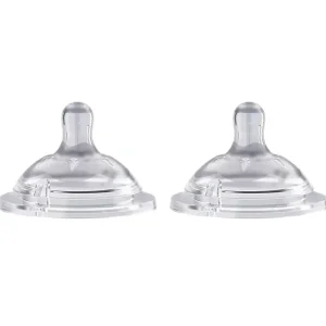 2x Chicco Nursing NaturalFeeling Adjustable Flow Silicone Teat Baby Feeding 4m+ - cutbabycare.com | baby boutique & care hub