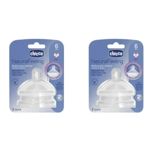 2x Chicco Nursing NaturalFeeling Fast Flow Silicone Teat Baby/Toddler 6m+ - cutbabycare.com | baby boutique & care hub