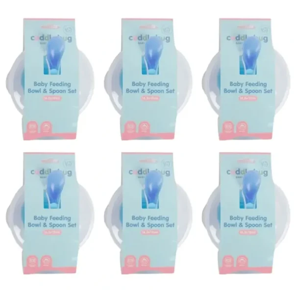 6x Cuddle Bug Baby/Toddler Feeding Training Bowl & Spoon Set 16x7cm 2 Assorted - cutbabycare.com | baby boutique & care hub