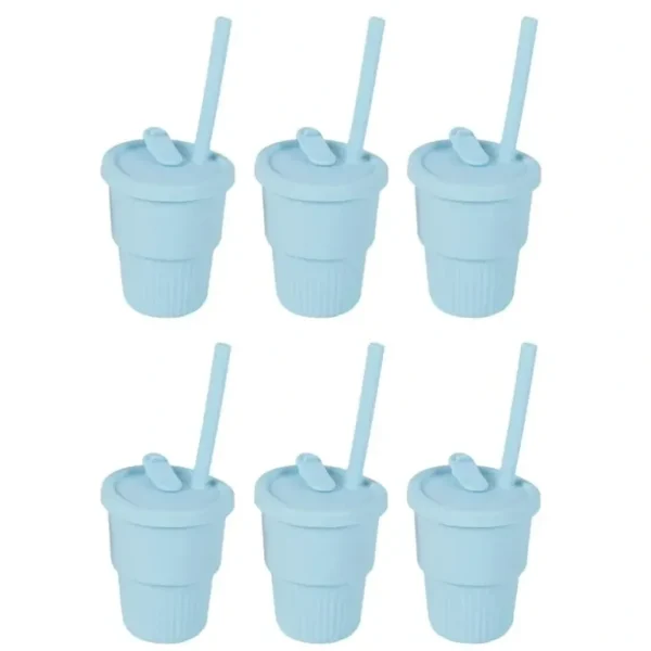 6x Cuddle Bug Baby/Toddler Silicone Training Drinking Straw Cup 300ml Pink/Blue - cutbabycare.com | baby boutique & care hub