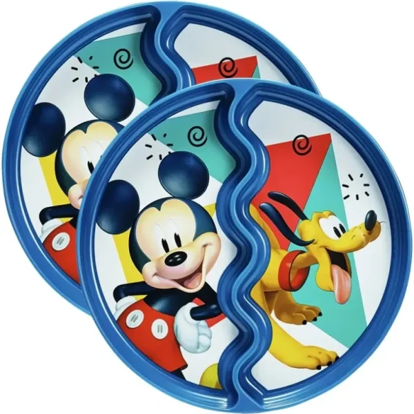 2x Disney Junior Mickey Mouse Children's/Toddler Suction Dinner Plate 12m+ Pink - cutbabycare.com | baby boutique & care hub