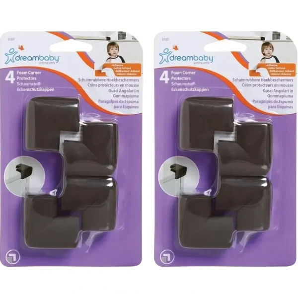 8x dreambaby Baby Safety Foam Furniture Table Corner Edge Padded Bumpers Brown - cutbabycare.com | baby boutique & care hub